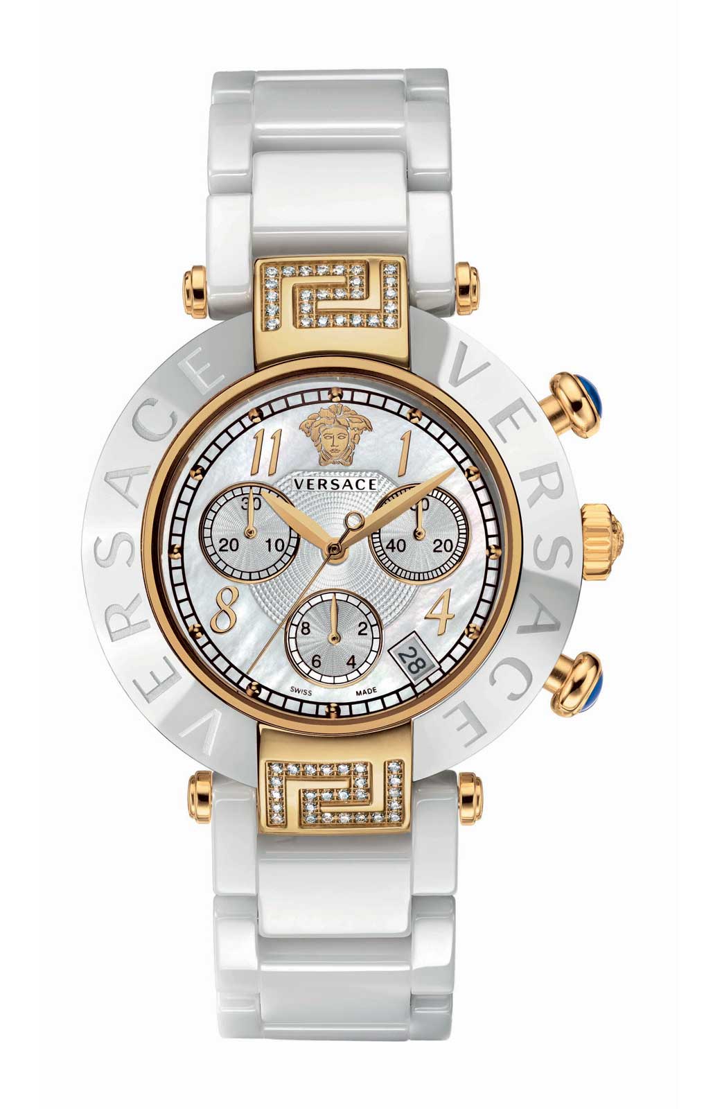 Versace QUARTZ watch 5040D WHITE MOP AND SILVER GUILLOCHÉ DIAL - Click Image to Close
